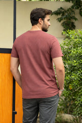 Men’s Maroon Textured T-Shirt (Last Chance)