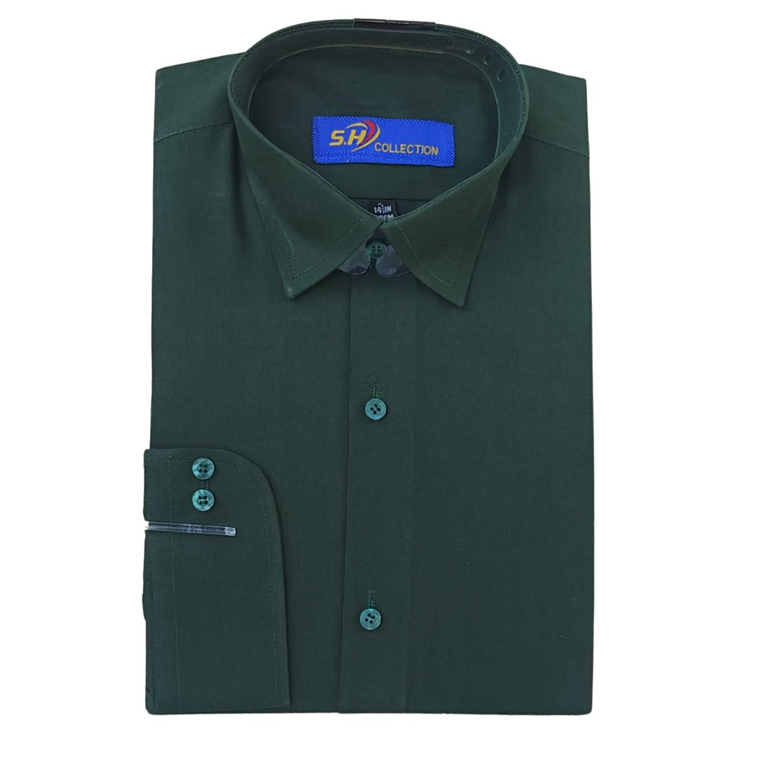 Men's dark green formal shirt