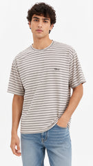 Men’s Off-White Double Horizontal Pinstripe Dior Logo T-Shirt