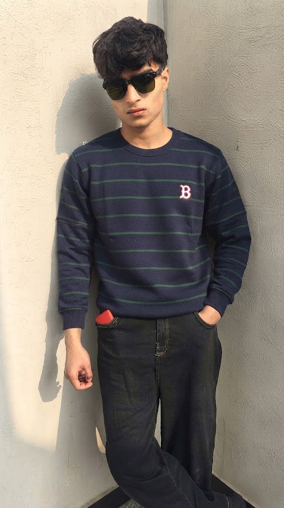 Mens Imported Rabbit Wool Sweater Green Lining
