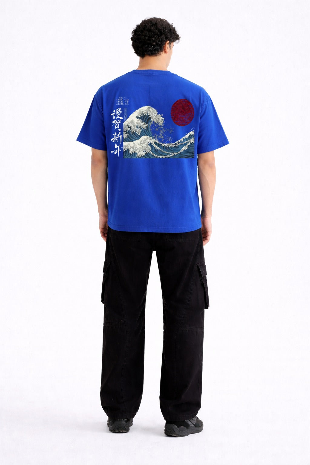 Mens Royal Blue Coastal Supply Badge Graphic Downshoulder T-shirt