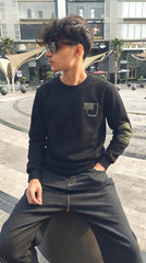 Mens Imported Rabbit Wool Sweater Honggege Black