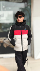 Men's black and gray imported puffer jacket