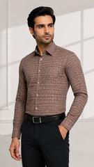 Men’s Brown Check Formal Shirt