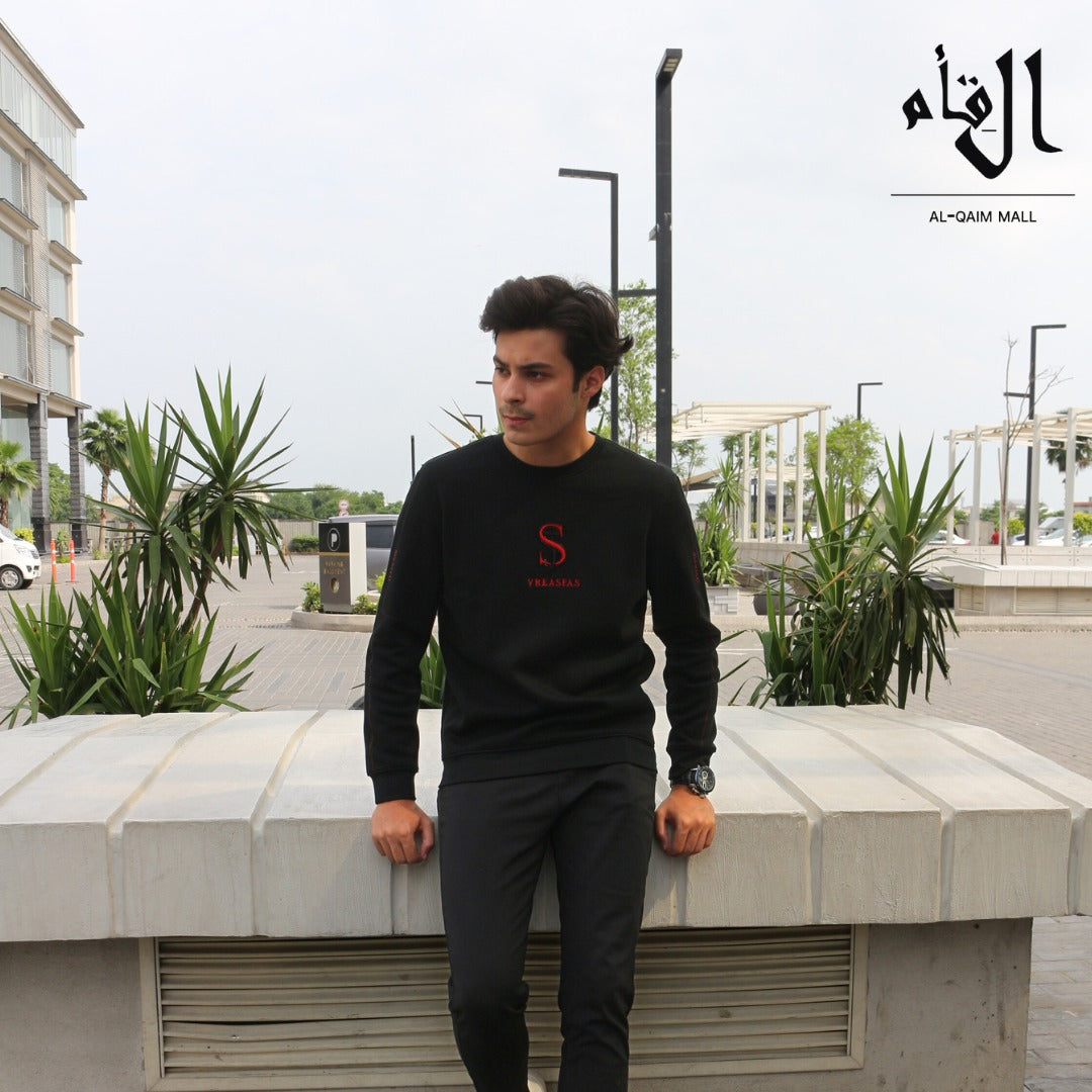 Mens imported black sweater