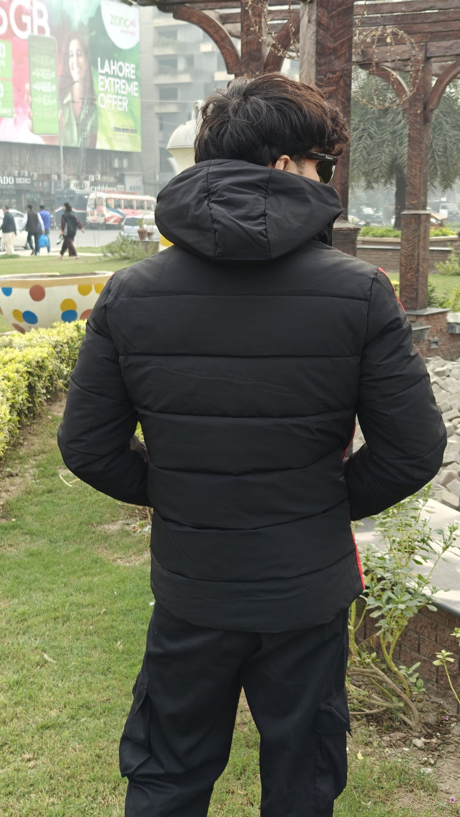 Men's black and gray double sided imported jacket