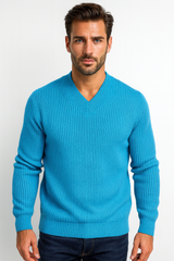 Sky blue lining V-Neck sweater