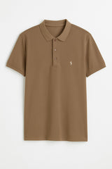 Men’s camel brown Oversized polo Tee