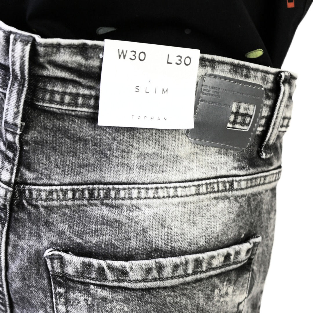 Men's gray wash denim