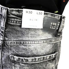 Men's gray wash denim