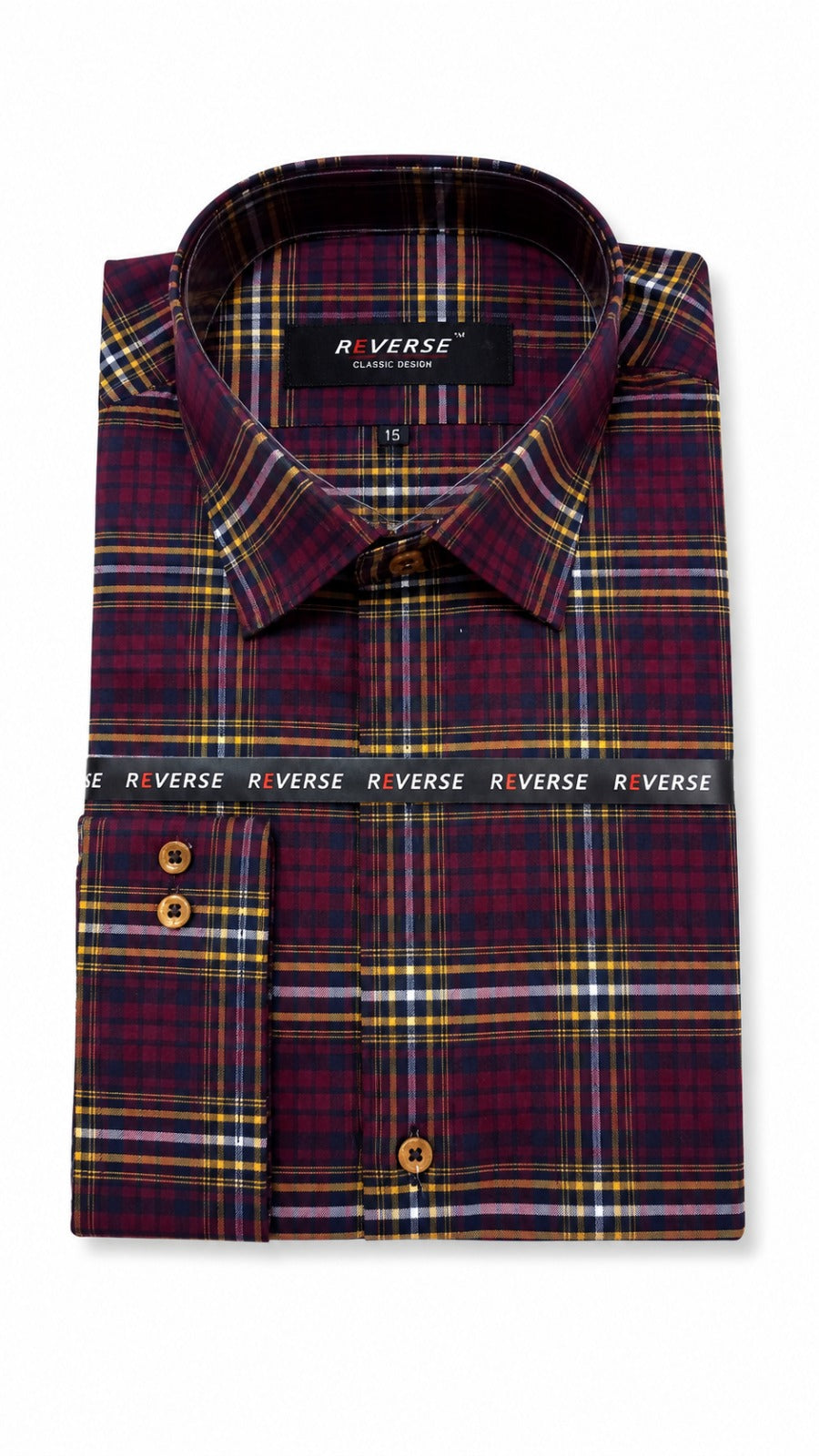 Men’s Maroon Check Formal Shirt