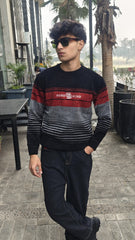 Mens imported black and red sweater