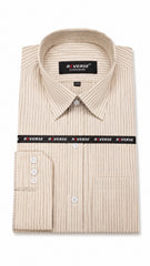 Men’s Cream Beige Stripe Formal Shirt