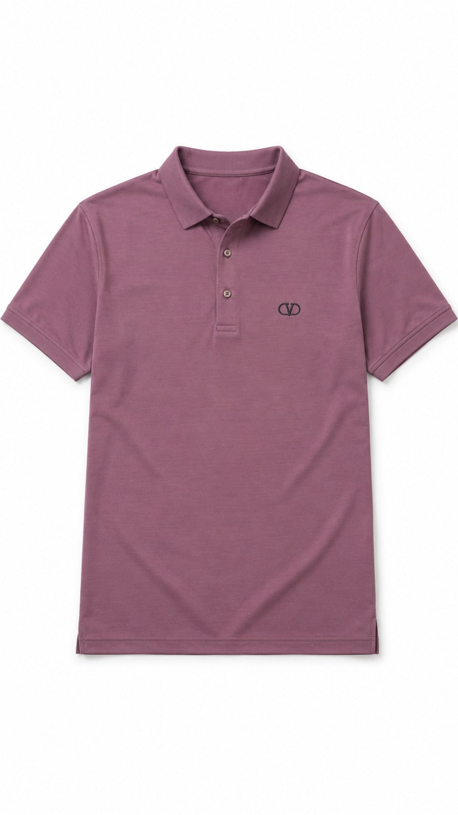 Men’s Dusty Mauve Solid Valentino Logo Polo Shirt