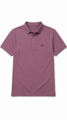 Men’s Dusty Mauve Solid Valentino Logo Polo Shirt
