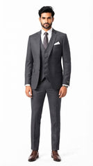 Mens Charcoal Gray 3 Pc Suit