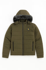 Men’s Commando Green Fur Hood Puffer Jacket