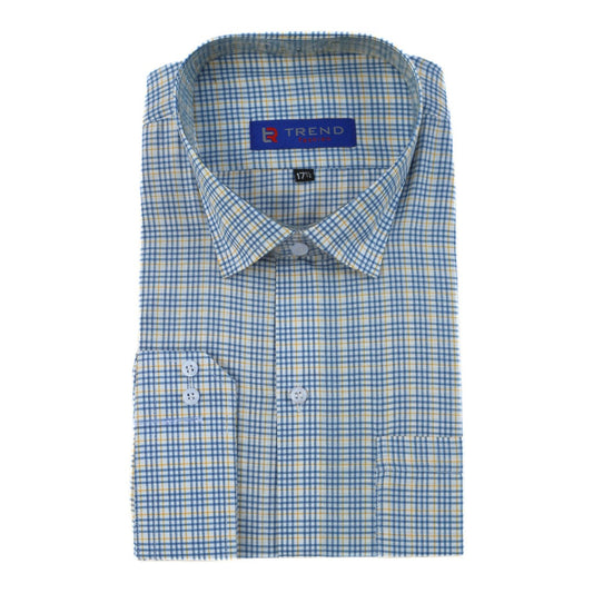 Men’s sky blue and yellow lining (Oversized) formal  shirt