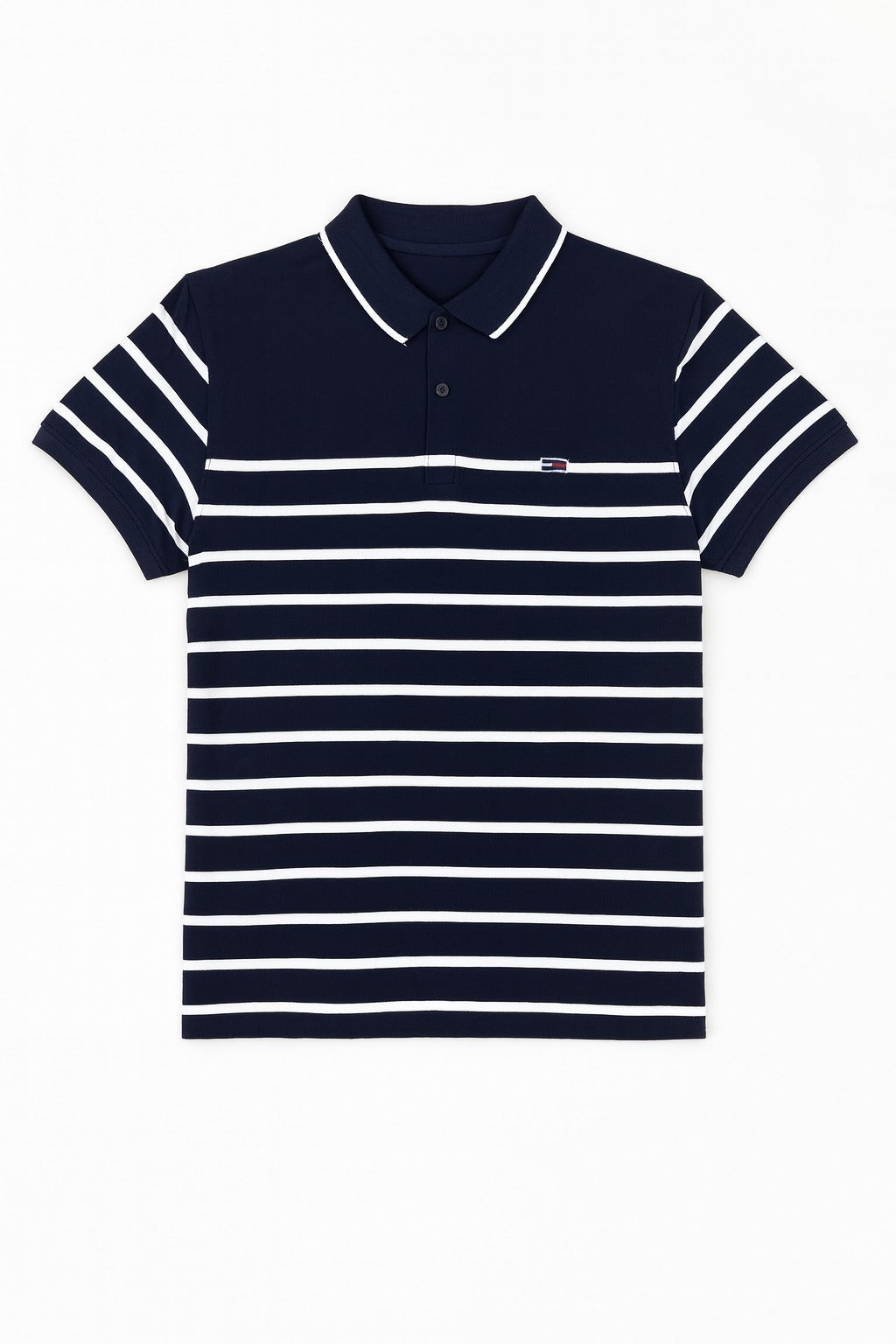 Men’s Navy and White Linning Polo Tee