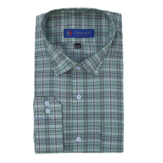 Men’s sea green and gray checkered (oversized) formal shirt