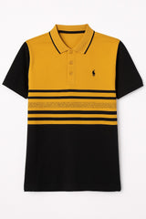 Men’s mustard and black polo Tee
