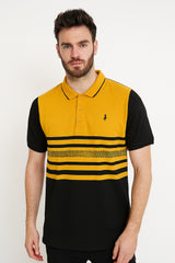 Men’s mustard and black polo Tee