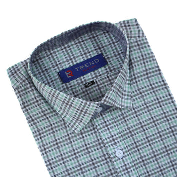 Men’s mint green and black checkered formal shirt