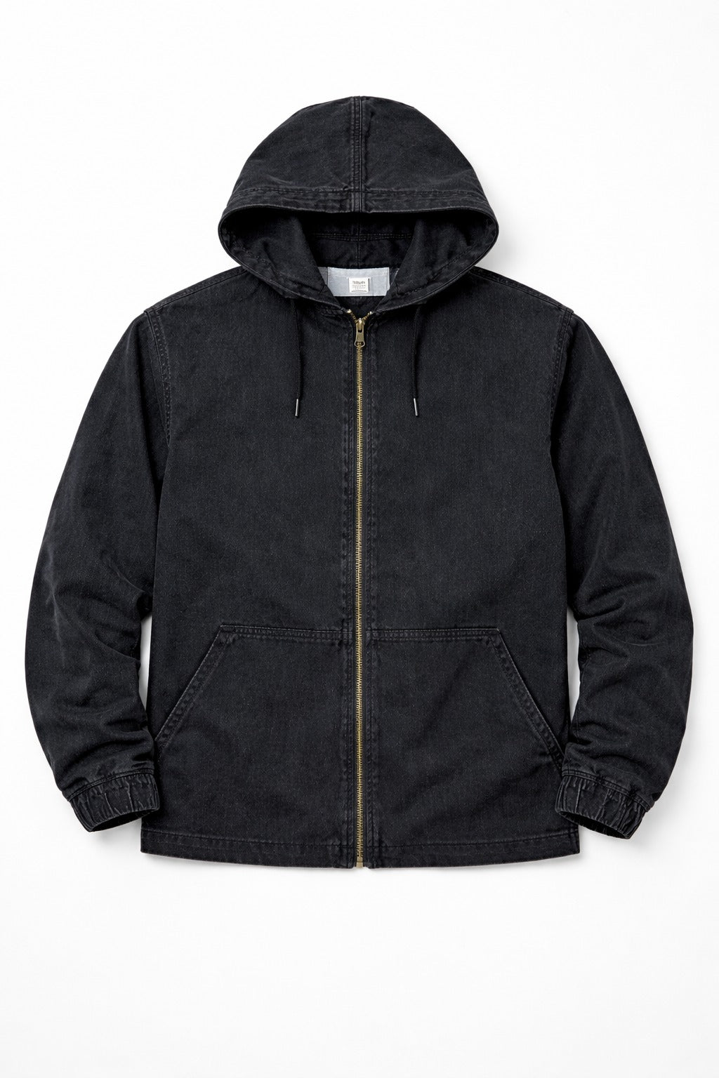 MENS BLACK DENIM ZIPPER