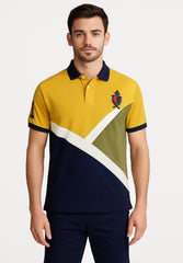 Men’s Yellow and Navy pannel Polo Tee