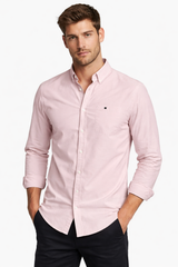 Mens Light Pink Solid casual shirt