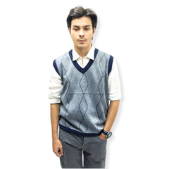 Men’s gray sleeveless imported sweater