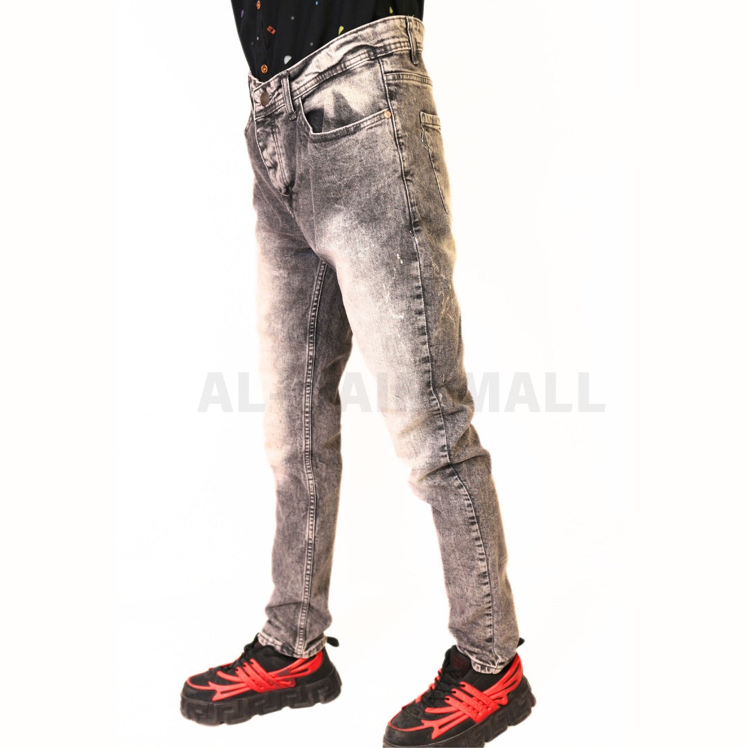 Men's gray wash denim