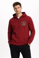 Mens maroon pocket style hoodie (Last Chance)