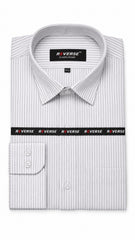 Men’s White & Grey Stripe Formal Shirt