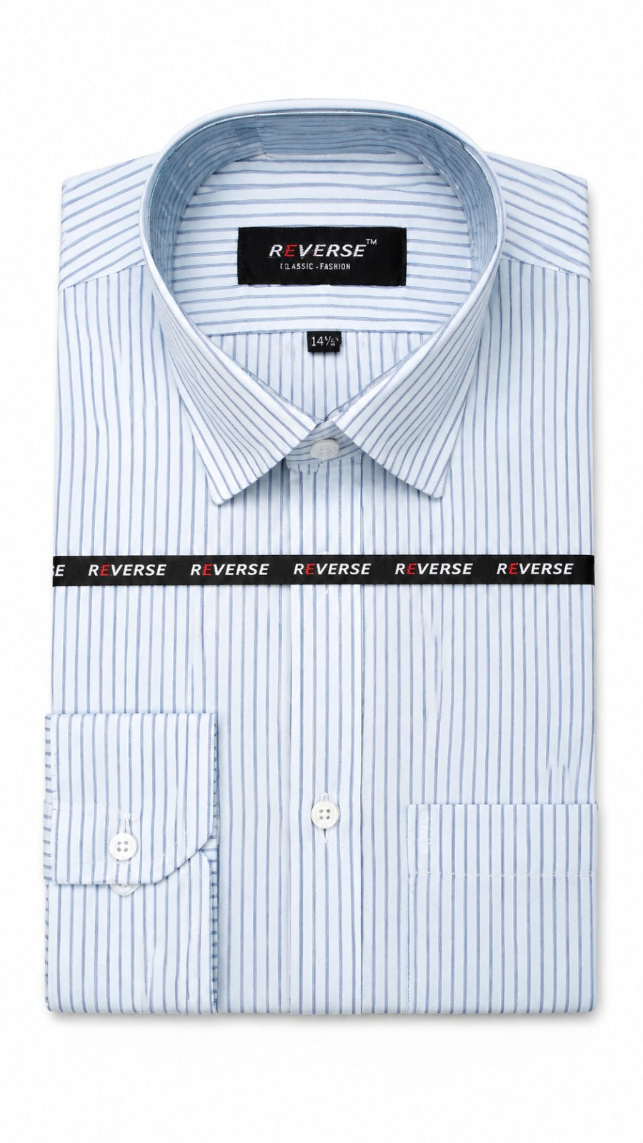 Men’s White Blue Stripe Formal Shirt