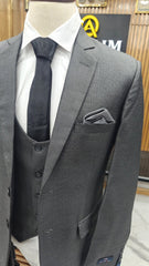 Men's black textured 3 piece