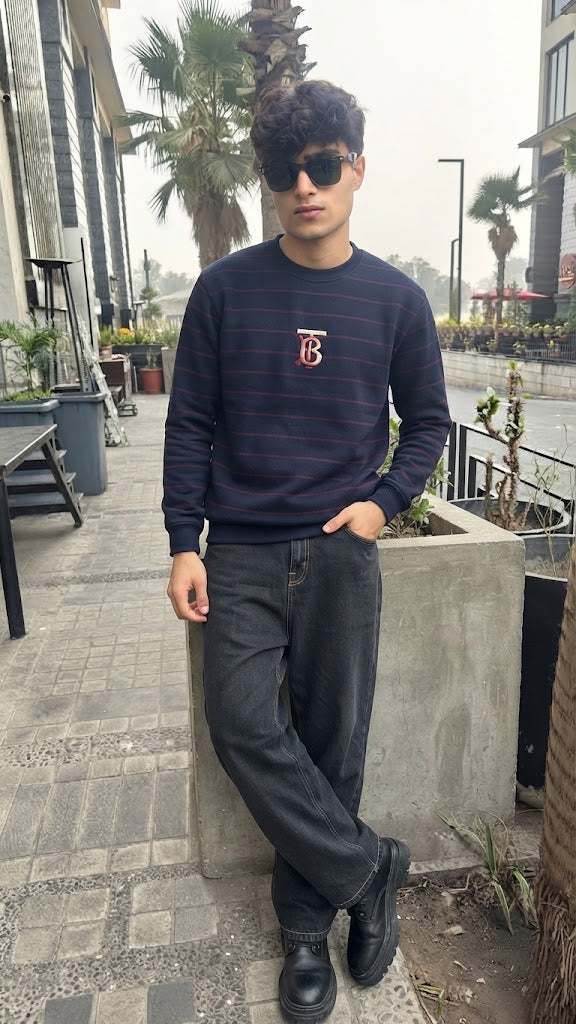 Mens Imported Rabbit Wool Sweater Red Lining