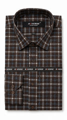 Men’s Brown, Black & Blue Check Formal Shirt