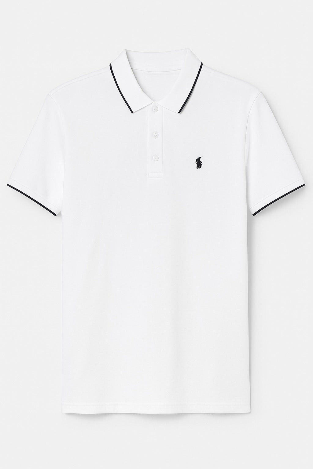 Men’s White ribbed Oversized polo Tee