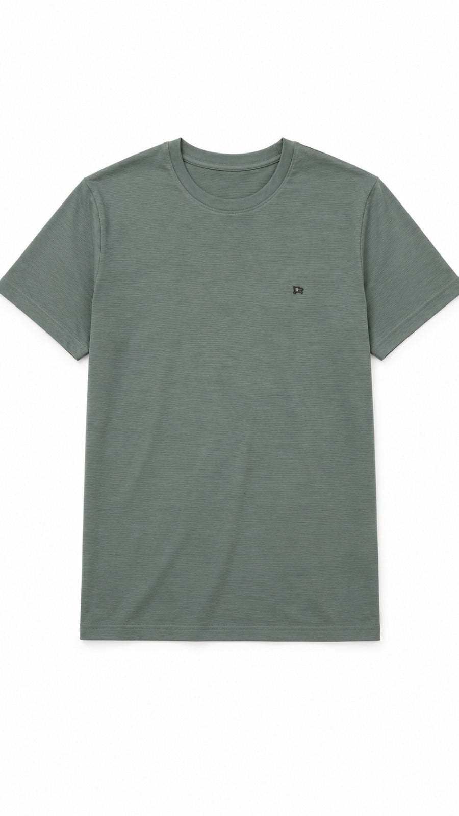 Men’s Sage Green Micro-Textured Burberry Logo T-Shirt