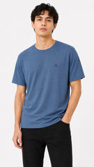 Men’s Steel Blue Micro-Textured Burberry Logo T-Shirt