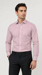 Men’s Maroon Stripe Lining Formal Shirt