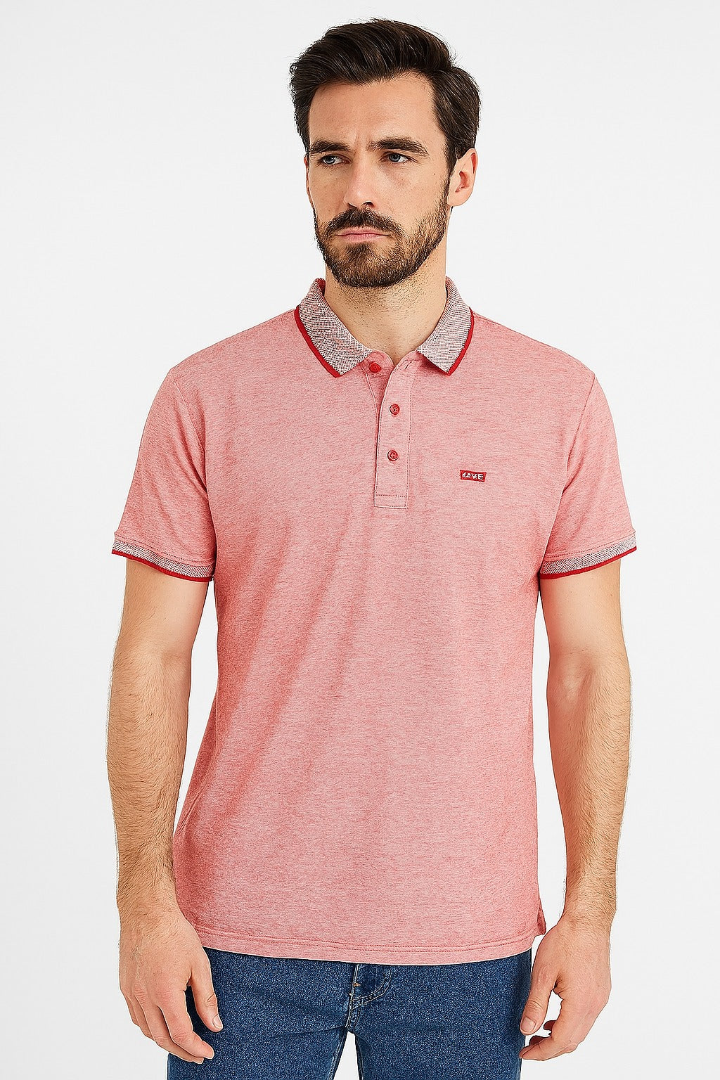 Men’s pink double shade polo Tee