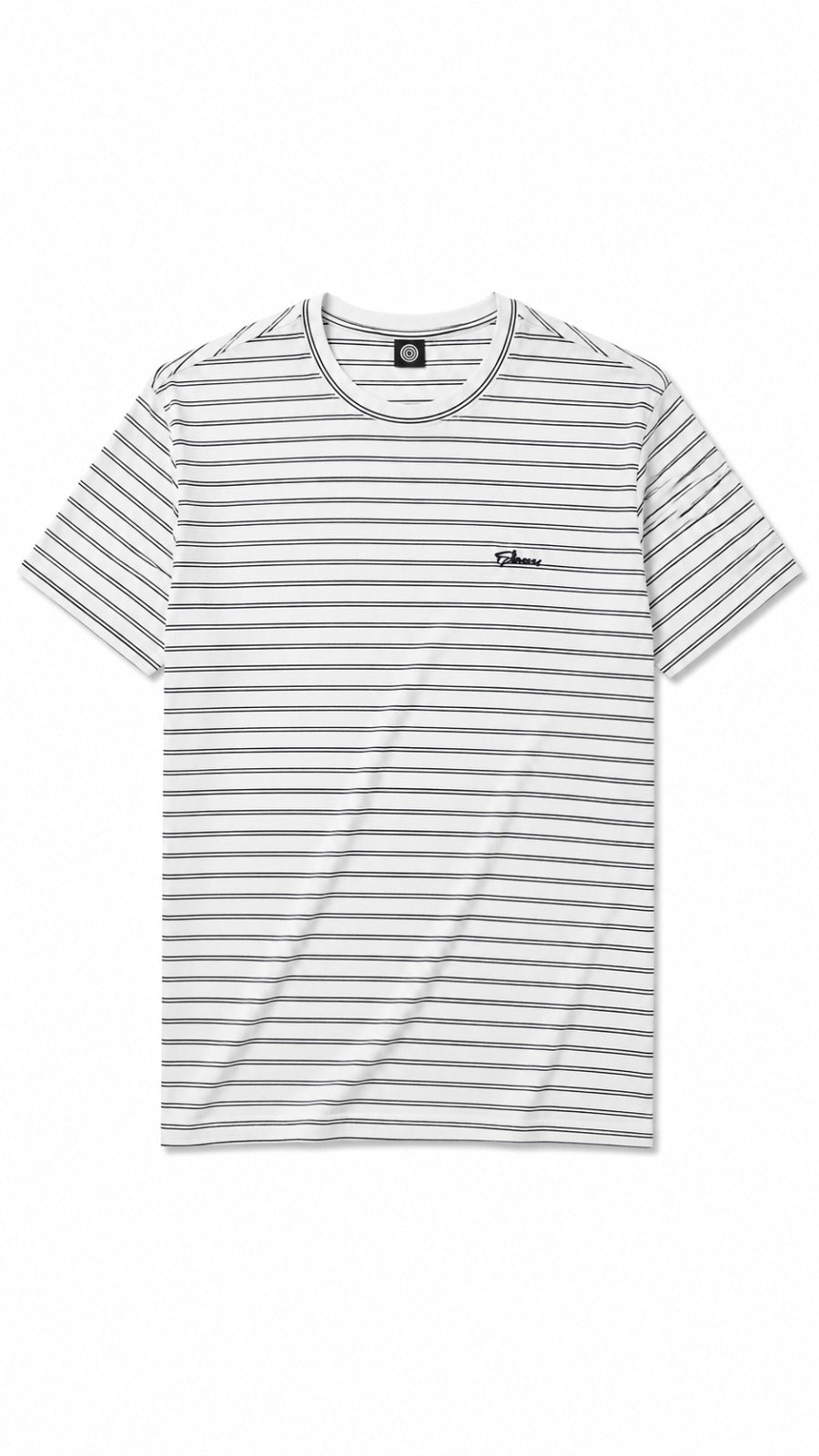 Men’s White Double Horizontal Pinstripe Dior Logo T-Shirt