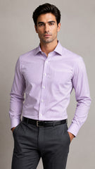 Men’s Light Purple & White Stripe Formal Shirt