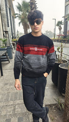 Mens imported black and red sweater