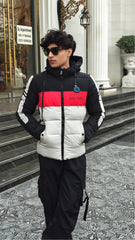 Men's black and gray imported puffer jacket