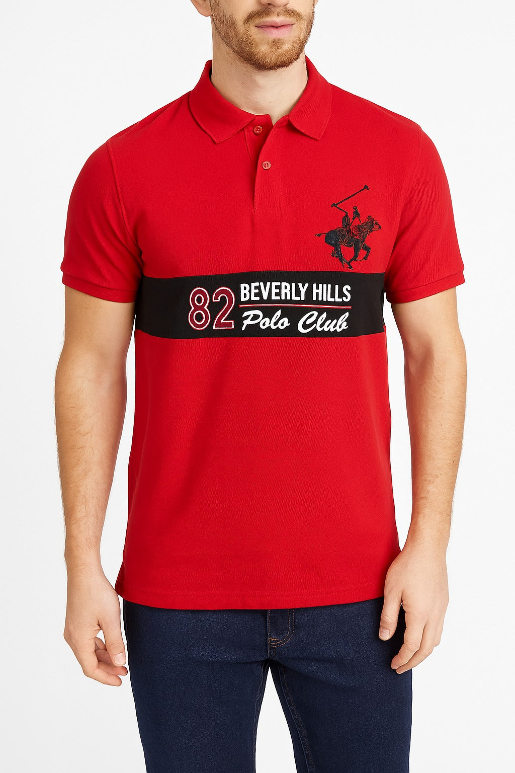 Men’s Red embroided Polo Tee