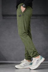 Men’s green Suede Textured Trouser