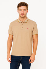 Men’s Light brown double shade polo Tee